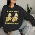 I'm This Many Bananas Old バナナ 2歳の誕生日 2歳 レディーススウェットシャツ 彼女への贈り物