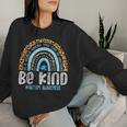 Be Kind Autism Awareness Leopard Rainbow Choose Kindness Women Sweatshirt Gifts for Her