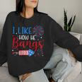 I Like How He Bangs マッチング カップル 4Th Of July 花火 レディーススウェットシャツ 彼女への贈り物