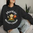 Monkey Never Cramp Eat A Banana Basketball レディーススウェットシャツ 彼女への贈り物