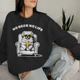 No Beer No Life ペキニーズ ビール 酒 犬 おもしろ 面白い ネタ 笑える 飲み会 レディーススウェットシャツ 彼女への贈り物