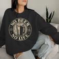 No Beer No Life ヴィンテージドリンク ビール愛好家 ビールファン向け レディーススウェットシャツ 彼女への贈り物