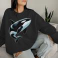 Orca シャツ オーシャン シャチ 恋人 男性 男の子 女の子 キッズ シャチ レディーススウェットシャツ 彼女への贈り物