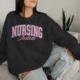 Pink Gingham Nursing Student Trendy Nurse School Top Women Sweatshirt Gifts for Her