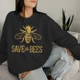 Save The Bees 花、じんましん、アースデイ、環境、平和 レディーススウェットシャツ 彼女への贈り物