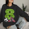 キッズ エイトバースデーサッカー 8歳の男の子 女の子 レディーススウェットシャツ 彼女への贈り物