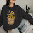 ゴッホ ひまわり ポケットアート 花柄 恋人スタイル 長袖tシャツ レディーススウェットシャツ 彼女への贈り物