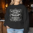 45歳 誕生日 男性女性intage 1981年1981年生まれ レトロデザインブランド レディーススウェットシャツ 面白い贈り物