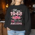 78歳 1948年5月 花柄 78歳 誕生日 男性 女性 レディーススウェットシャツ 面白い贈り物