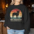 Best Frenchie Mom Ever レトロ フレンチブルドッグ ドッグ ママ 長袖tシャツ レディーススウェットシャツ 面白い贈り物