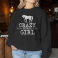 Crazy Horse Girl 、ストレスを感じたエクエストリアン愛好家へのギフト レディーススウェットシャツ 面白い贈り物