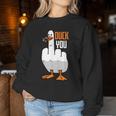 Duck You Duck レディーススウェットシャツ 面白い贈り物
