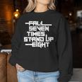 Falleven Timestand Up Eight インスピレーションスローガン レディーススウェットシャツ 面白い贈り物
