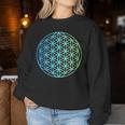 Flower Of Life 宇宙のポジティブなエネルギー フラワーオブライフ 長袖tシャツ レディーススウェットシャツ 面白い贈り物