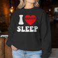 I Loveleep Heart Naps Lazy Relaxing For Men レディーススウェットシャツ 面白い贈り物