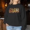 Habibi Retro 70S Typographyintage Flower Hippie Arabic レディーススウェットシャツ 面白い贈り物