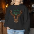 Jaegermeister Meister Deer Family Dad Mum Cheeky レディーススウェットシャツ 面白い贈り物