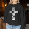Jesus Is The Way The Truth And The Life アパレル Christian Cr レディーススウェットシャツ 面白い贈り物