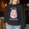Just A Girl Who Loves アニメ カワイイ漫画 日本語 長袖tシャツ レディーススウェットシャツ 面白い贈り物