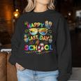 Last Day Ofchool For Teacher Off Duty Tie And Dye レディーススウェットシャツ 面白い贈り物