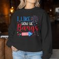 I Like How He Bangs マッチング カップル 4Th Of July 花火 レディーススウェットシャツ 面白い贈り物