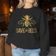 Save The Bees 花、じんましん、アースデイ、環境、平和 レディーススウェットシャツ 面白い贈り物