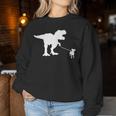 T-Rex Walking Jack Russel Divertente Cane Mamma Papà Dinosauro Trex Women Sweatshirt Regalos divertidos