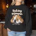 かわいいイングリッシュブルドッグ Momma Bullie Love At Firstight レディーススウェットシャツ 面白い贈り物