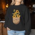 ゴッホ ひまわり ポケットアート 花柄 恋人スタイル 長袖tシャツ レディーススウェットシャツ 面白い贈り物