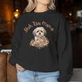 シーズーママ、シーズーママ、犬のお母さん、母の日、シーズー。 レディーススウェットシャツ 面白い贈り物