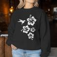 ハチドリ、ハイビスカス、花、男性、女性、子供 Tropical Hummingbird Hibiscus Flowers レディーススウェットシャツ 面白い贈り物