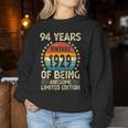 ヴィンテージ 1929 94 歳男性女性面白い誕生日アパレル レディーススウェットシャツ 面白い贈り物