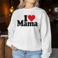 I Love Heart Mama Mother's Day Mommy Mother。 レディーススウェットシャツ 面白い贈り物