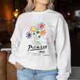 ピカソ 花 描画 クラシック アート グラフィック レディーススウェットシャツ 面白い贈り物