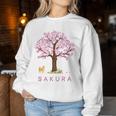 柴犬 和 桜 桜 花 木 春 レディーススウェットシャツ 面白い贈り物