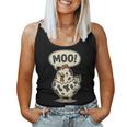 Moo 鶏 牛 農場 動物 ユーモア 男性 女性 キッズ 4 レディースタンクトップ