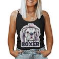 I Love My Boxer Dog Mom Dad Kawaii Dog Doodles ボクサー 犬 レディースタンクトップ