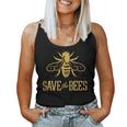 Save The Bees 花、じんましん、アースデイ、環境、平和 レディースタンクトップ