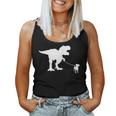 T-Rex Walking Jack Russel Divertente Cane Mamma Papà Dinosauro Trex Canotta da donna