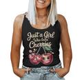 さくらんぼが大好きな女の子チェリーフルーツ好き レディースタンクトップ