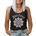 バック プリントを見る Idle Fury Mandala 白いマンダラ タトゥー アート レディースタンクトップ
