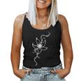 ラインアート 蘭の花 タトゥースタイル 長袖tシャツ レディースタンクトップ