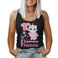 女の子、10歳の誕生日、ユニコーンキャット、ナンバー10 レディースタンクトップ
