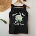 Blessed By God For 107 Yeasオールドローズフラワー 107歳の誕生日 長袖tシャツ レディースタンクトップ 面白い贈り物