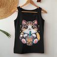 Boba Cat Drinking Boba Kitten Kawaii 日本人 男性 女性 キッズ レディースタンクトップ 面白い贈り物
