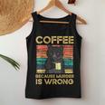 Coffee Because Murder Is Wrong ファニーブラックキャット ビンテージ レディースタンクトップ 面白い贈り物