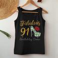 Fabulous Queen 91歳の誕生日クルーパーティ隊のお祝い 長袖tシャツ レディースタンクトップ 面白い贈り物