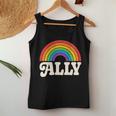 Lgbtq Ally Pocket Retrointage Gay Pride Lgbt Rainbow Flag レディースタンクトップ 面白い贈り物
