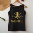 Save The Bees 花、じんましん、アースデイ、環境、平和 レディースタンクトップ 面白い贈り物