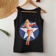 愛国心 ヴィンテージ セクシー ピンナップ 女の子 長袖tシャツ レディースタンクトップ 面白い贈り物
